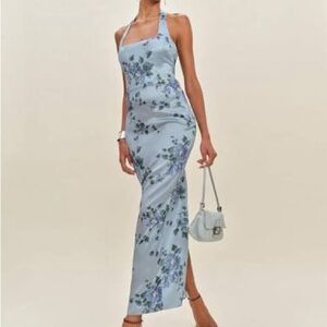 NWT Reformation Ivan Silk Dress, 12, color: fresh air